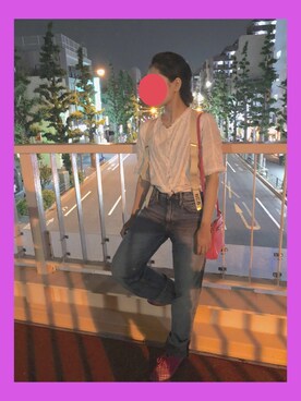 「miista（ミスタ）のアイテム（シューズ、ピンク系）」を使った、38ianoさん（レディース・158cm）の春コーディネート