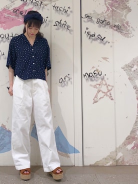 「earth music&ecology（アースミュージックアンドエコロジー）のアイテム（ヘアバンド）」を使った、˚࿀̊˚さん（レディース・158cm）の春コーディネート