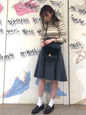 「158cm」｜「アイテム（ローファー）」を使った、˚࿀̊˚さん（レディース・158cm）の秋コーディネート