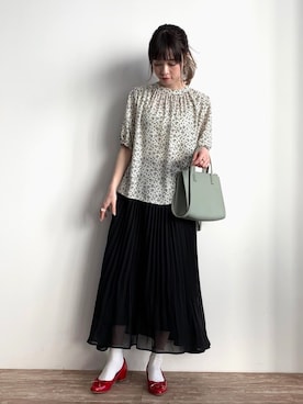 「ピスタチオ」｜「アイテム（パンプス）」を使った、˚࿀̊˚さん（レディース・158cm）の春コーディネート