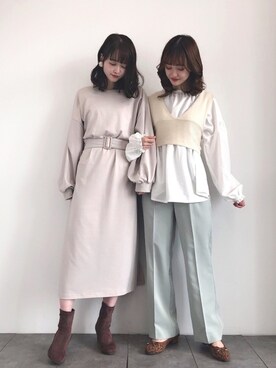 「earthWEB限定」｜˚࿀̊˚さん（レディース・158cm）の秋コーディネート