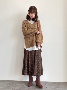 「earthWEB限定」｜˚࿀̊˚さん（レディース・158cm）の秋コーディネート