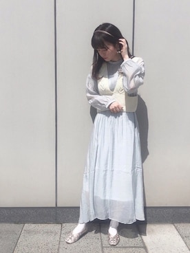 「春めきシューズ」｜「アイテム（ワンピース/ドレス）」を使った、˚࿀̊˚さん（レディース・158cm）の春コーディネート