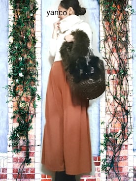 「カコバッグ」｜YANCOさん（レディース・153cm）の冬コーディネート