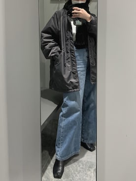 「スクエアトゥ」｜「アイテム（ミリタリージャケット）」を使った、abe さん（レディース・165cm）の春コーディネート
