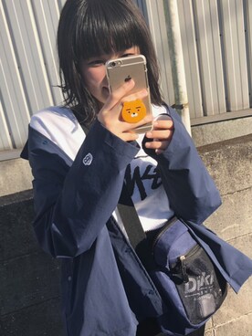 「Champion（チャンピオン）のアイテム（ナイロンジャケット）」を使った、s a k u r aさん（レディース・158cm）の秋コーディネート