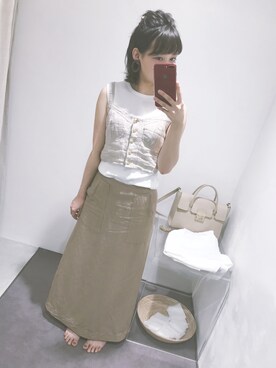 「JOURNAL STANDARD LUXE（ジャーナルスタンダード　ラックス）のアイテム（アクセサリー）」を使った、みふねまさん（レディース・153cm）の夏コーディネート