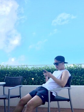 「Ray-Ban（レイバン）のRay-Ban RB4262D(アジア限定) RB4262D57601/87（サングラス）」を使った、kokiさん（メンズ・176cm）の夏コーディネート