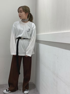 「レオパードスカーフ」｜りかさん（レディース・146cm）の春コーディネート