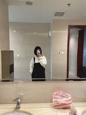「MONKI（モンキ）のアイテム（ポロシャツ）」を使った、sawooさん（レディース・163cm）の春コーディネート