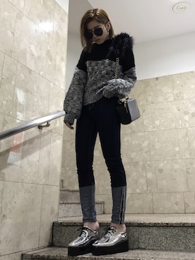 「ENVYM（アンビー）のアイテム（バッグ）」を使った、REINAさん（レディース・158cm）の秋コーディネート