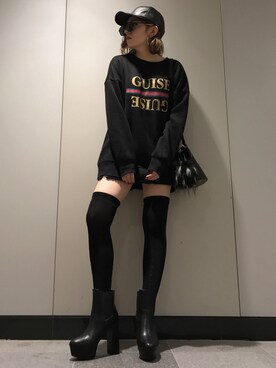 デニムスカートを使った ニーハイソックス の人気ファッションコーディネート ユーザー ショップスタッフ 地域 日本 Wear