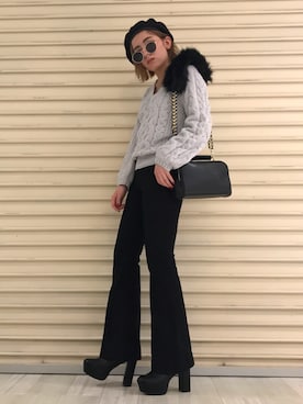 「ENVYM（アンビー）のアイテム（バッグ）」を使った、REINAさん（レディース・158cm）の秋コーディネート