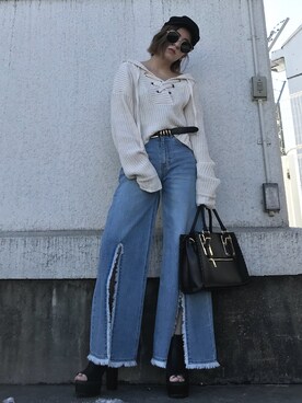 「アイテム（ブーティ）」を使った、REINAさん（レディース・158cm・20代）の冬コーディネート