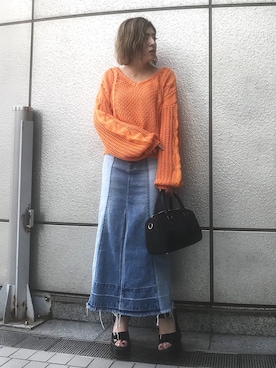 「ENVYM（アンビー）のアイテム（バッグ）」を使った、REINAさん（レディース・158cm）の春コーディネート