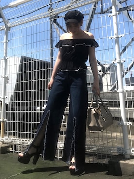 「ENVYM（アンビー）のアイテム（バッグ）」を使った、REINAさん（レディース・158cm）の夏コーディネート