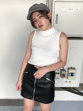 「ENVYM（アンビー）のアイテム（帽子）」を使った、REINAさん（レディース・158cm）の夏コーディネート