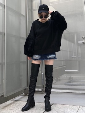 「ENVYM（アンビー）のアイテム（キャップ）」を使った、REINAさん（レディース・158cm）の夏コーディネート