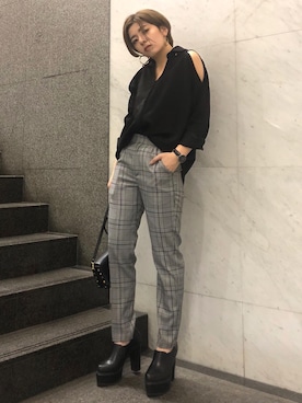 「ENVYM（アンビー）のアイテム（パンツ）」を使った、REINAさん（レディース・158cm）の秋コーディネート