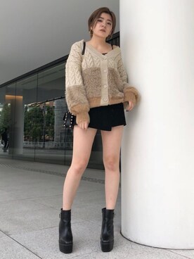 「ENVYM（アンビー）のアイテム（バッグ）」を使った、REINAさん（レディース・158cm）の秋コーディネート