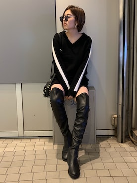 「ENVYM（アンビー）のアイテム（バッグ）」を使った、REINAさん（レディース・158cm）の冬コーディネート