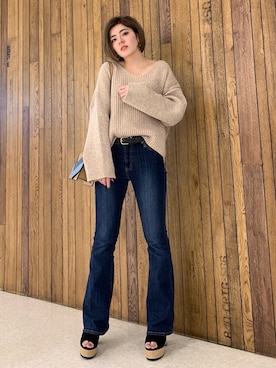 「アイテム（ブーティ）」を使った、REINAさん（レディース・158cm）の冬コーディネート