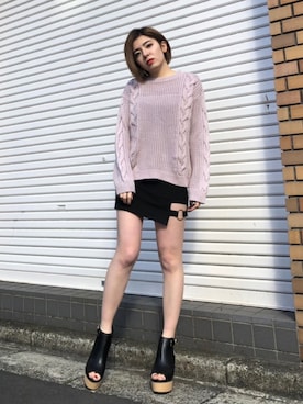 「アイテム（ブーティ）」を使った、REINAさん（レディース・158cm）の春コーディネート