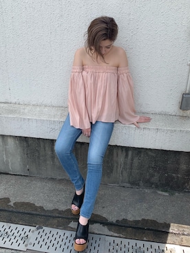 「ENVYM（アンビー）のアイテム（パンツ）」を使った、REINAさん（レディース・158cm）の春コーディネート