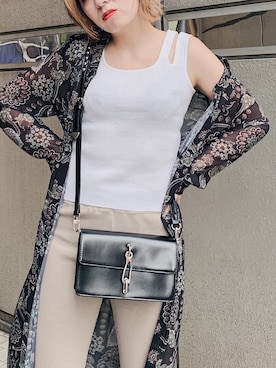 「ENVYM（アンビー）のペイズリーガウン（その他アウター）」を使った、REINAさん（レディース・158cm）の春コーディネート