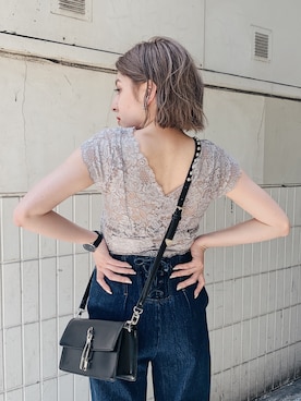 「ENVYM（アンビー）のアイテム（バッグ）」を使った、REINAさん（レディース・158cm）の夏コーディネート