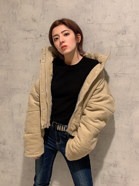 「ENVYM（アンビー）のアイテム（ジャケット/アウター）」を使った、REINAさん（レディース・158cm）の秋コーディネート