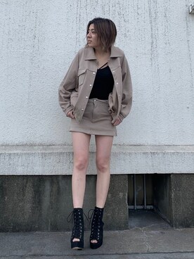 「春カラー」｜「アイテム（ブーティ）」を使った、REINAさん（レディース・158cm）の冬コーディネート