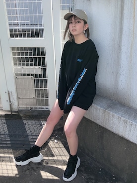 「厚底スニーカー」｜REINAさん（レディース・158cm）の春コーディネート