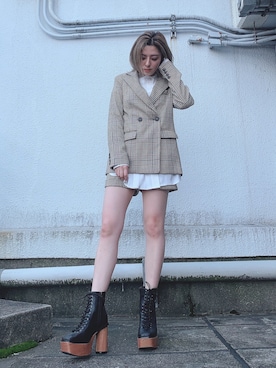 「ENVYM（アンビー）のアシメタックルーズＳＨ（シャツ/ブラウス）」を使った、REINAさん（レディース・158cm）の夏コーディネート