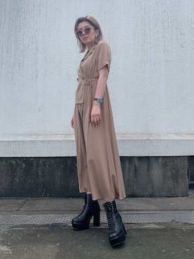 「アイテム（ブーツ）」を使った、REINAさん（レディース・158cm）の夏コーディネート