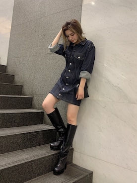 「ENVYM（アンビー）のアイテム（ワンピース/ドレス）」を使った、REINAさん（レディース・158cm）の秋コーディネート