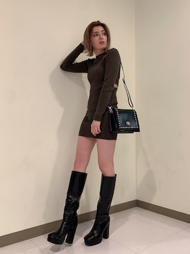 「ENVYM（アンビー）のアイテム（ワンピース/ドレス）」を使った、REINAさん（レディース・158cm）の秋コーディネート