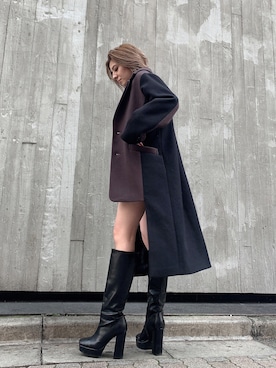 「アイテム（チェスターコート）」を使った、REINAさん（レディース・158cm・20代）の秋コーディネート