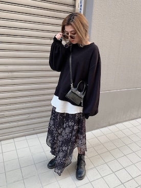 「ENVYM（アンビー）のアイテム（バッグ）」を使った、REINAさん（レディース・158cm）の秋コーディネート