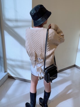 「ENVYM（アンビー）のアイテム（バッグ）」を使った、REINAさん（レディース・158cm）の冬コーディネート