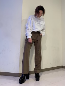 「ENVYM（アンビー）のアイテム（パンツ）」を使った、REINAさん（レディース・158cm）の冬コーディネート