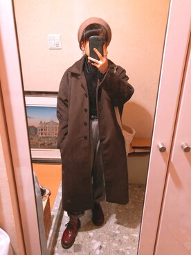 「アイテム（ステンカラーコート）」を使った、azumiさん（レディース・147cm・20代）の冬コーディネート