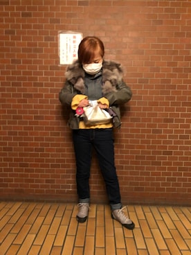 「Levi's（リーバイス）のアイテム（デニムジャケット、ブルー系）」を使った、めいさんの冬コーディネート