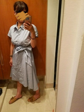 「アイテム（シャツワンピース）」を使った、snoopyさん（レディース・156cm・20代）の夏コーディネート