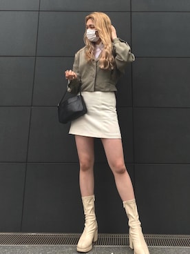 「STYLENANDA（スタイルナンダ）のアイテム（ブーツ）」を使った、ANONさん（レディース・158cm）の春コーディネート