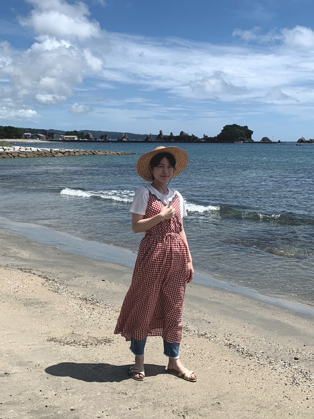 「BIRKENSTOCKの19SS新作■YAO/ヤオ バランス パテント （WOMEN）（サンダル、ベージュ系）」を使った、熊猫。さん（レディース・157cm）の夏コーディネートの1枚目の写真