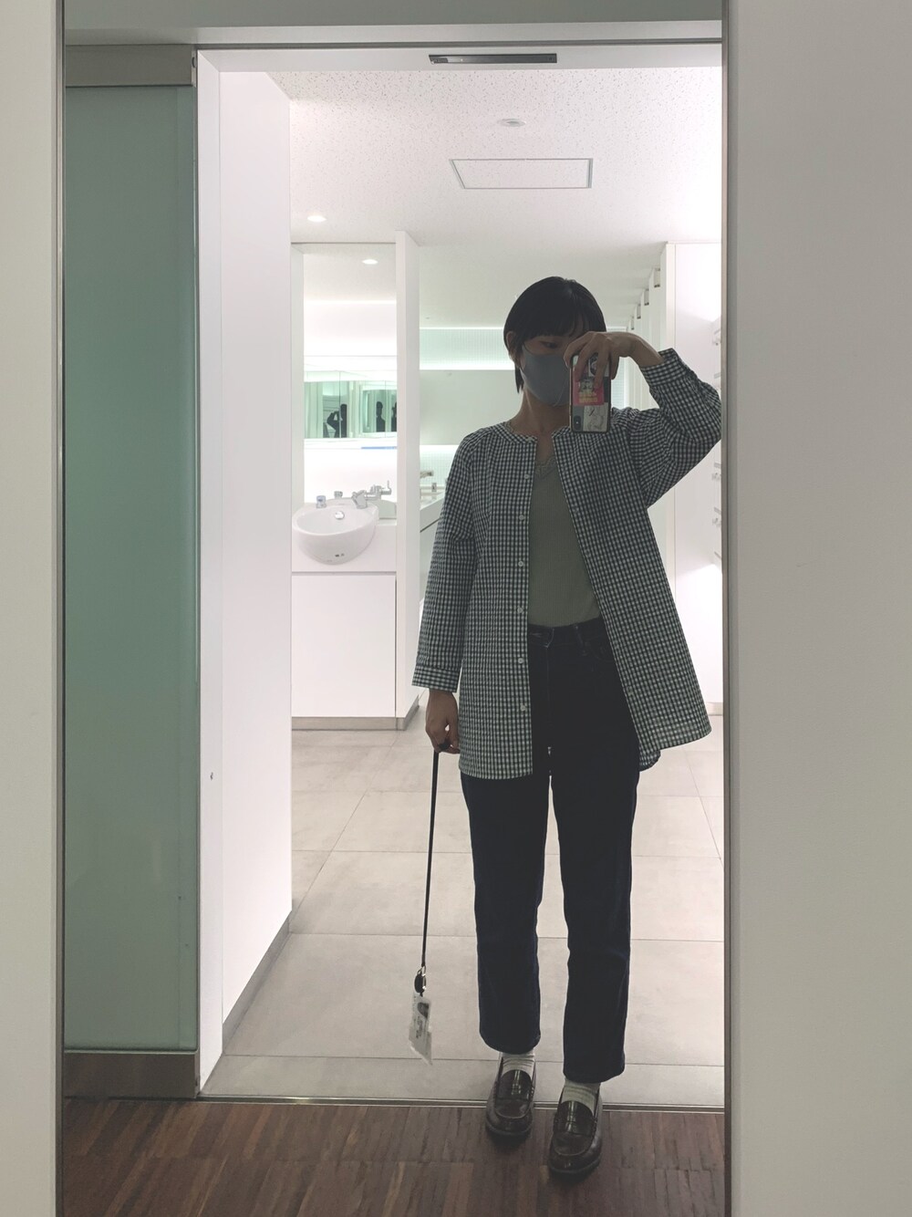 「titivateのﾘﾌﾞﾚｰｽﾀﾝｸﾄｯﾌﾟ（タンクトップ、グリーン系）」を使った、熊猫。さん（レディース・157cm）の夏コーディネートの1枚目の写真