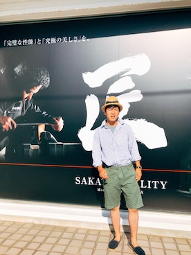 「EDIFICE（エディフィス）のアイテム（スニーカー）」を使った、yujiro miyakawaさん（メンズ・166cm）の夏コーディネート