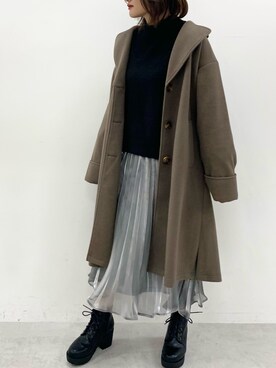 「OLIVE des OLIVE（オリーブデオリーブ）のアイテム（チェスターコート）」を使った、s13_oliveさん（レディース・158cm）の冬コーディネート