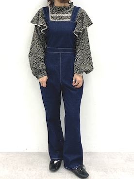 「OLIVE des OLIVE（オリーブデオリーブ）のアイテム（オールインワン・サロペット）」を使った、s13_oliveさん（レディース・158cm）の冬コーディネート